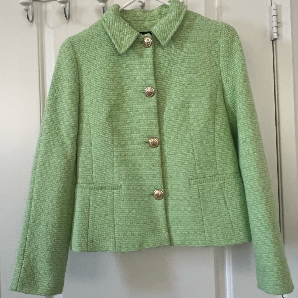 Zara Mint Green Textured Blazer